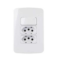 Conjunto 1 Interruptor Simples + 2 Tomada 10A 4x2 B3 MarGirius Conjunto 1 Interruptor Simples + 2 Tomada 10A 4x2 B3 MarGirius