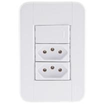 Conjunto 1 Interruptor Simples 2 Tomadas 20A Branco TABLET