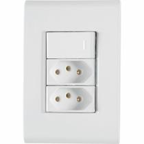Conjunto 1 Interruptor Simples + 2 Tomadas 2P+T 10A Liz Tramontina