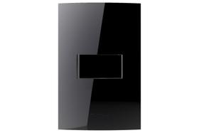 Conjunto 1 Interruptor Simples 4X2 Preto Black Piano Alumbra