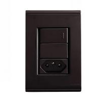 Conjunto 1 Interruptor Simples E Tomada 10A Grafite Conjunto 1 Interruptor Simples E Tomada 10A Grafite