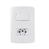 Conjunto 1 Interruptor Simples + Tomada 10A 4x2 B3 MarGirius