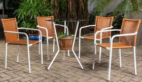 Conjunto 1 mesa e 4 cadeiras varanda externa 100% Aluminio cjmb401315br Relevance