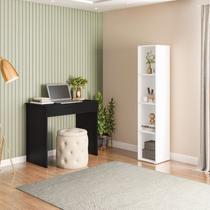 Conjunto 1 Mesa Escrivaninha 1 Gaveta Sevilha e 1 Estante Livreiro Modular 4 Nichos Delta Conjunto 1 Mesa Escrivaninha 1 Gaveta Sevilha e 1 Estante Livreiro Modular 4 Nichos Delta