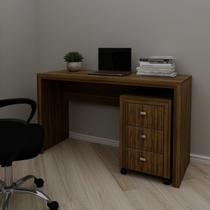 Conjunto 1 Mesa para Escritório 1 Gaveteiro 127cm Nogal Conjunto 1 Mesa para Escritório 1 Gaveteiro 127cm Nogal