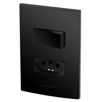 Conjunto 1 Paralelo + 1 Tomada 10A - Inova Preto Fosco