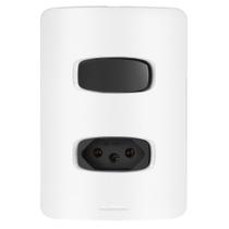 Conjunto 1 Paralelo + 1 Tomada 20A - Gracia Branco / Preto