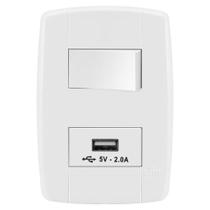 Conjunto 1 Paralelo + 1 Usb - Ilumi Lev - 87018