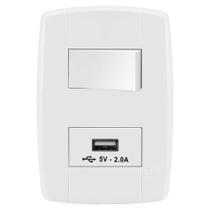 Conjunto 1 Paralelo + 1 Usb - Ilumi Lev - 87018 Conjunto 1 Paralelo + 1 Usb - Ilumi Lev - 87018