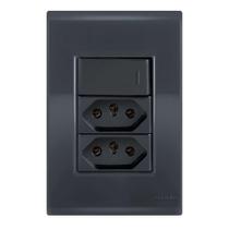 Conjunto 1 Paralelo + 2 Tomadas 10A - Tramontina Liz Grafite