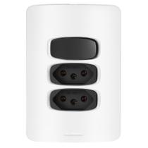 Conjunto 1 Paralelo + 2 Tomadas 20A - Gracia Branco / Preto