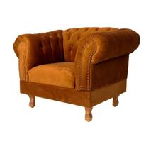 Conjunto 1 Poltrona Duque Chesterfield Capitonê + 1 Puff - Suede Terracota Conjunto 1 Poltrona Duque Chesterfield Capitonê + 1 Puff - Suede Terracota