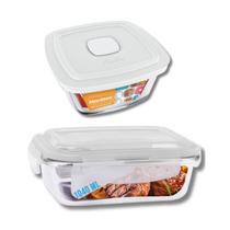 Conjunto 1 Pote Facilita 2L Com 1 Pote Vidro Hermetico 1040ML