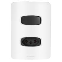 Conjunto 1 Simples + 1 Tomada 10A - Gracia Branco / Preto Conjunto 1 Simples + 1 Tomada 10A - Gracia Branco / Preto