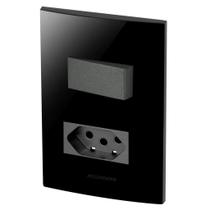 Conjunto 1 Simples + 1 Tomada 20A - Inova Black / Grafite Conjunto 1 Simples + 1 Tomada 20A - Inova Black / Grafite