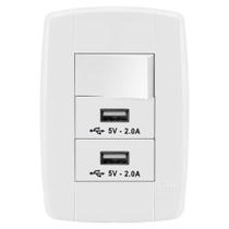 Conjunto 1 Simples + 2 Usb - Ilumi Lev - 87015 Conjunto 1 Simples + 2 Usb - Ilumi Lev - 87015