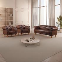 Conjunto 1 Sofá e 2 Poltronas Chesterfield Duque Yescasa