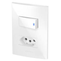 Conjunto 1 Tecla Led + 1 Tomada 10A - Alumbra Inova Pro