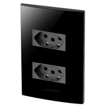 Conjunto 1 Tomada 10A + 1 Tomada 20A - Inova Black / Grafite Conjunto 1 Tomada 10A + 1 Tomada 20A - Inova Black / Grafite