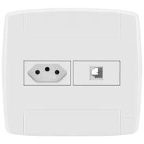 Conjunto 1 Tomada 10A + 1 Tomada Rj11 4X4 - Ilumi Lev Conjunto 1 Tomada 10A + 1 Tomada Rj11 4X4 - Ilumi Lev