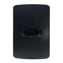 Conjunto 1 Tomada 10A 2P+T 4X2 Preto Gracia Maxx 85680