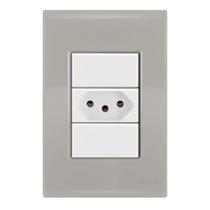 Conjunto 1 Tomada 10A - Tramontina Liz Fendi / Branco Conjunto 1 Tomada 10A - Tramontina Liz Fendi / Branco