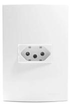 Conjunto 1 Tomada 2 Polos + Terra 20A 250V Embutir Sleek Margirius Branco Brilho Conjunto 1 Tomada 2 Polos + Terra 20A 250V Embutir Sleek Margirius Branco Brilho