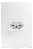 Conjunto 1 Tomada 2 Polos + Terra 20A 250V Embutir Sleek Margirius Branco Brilho Conjunto 1 Tomada 2 Polos + Terra 20A 250V Embutir Sleek Margirius Branco Brilho