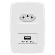 Conjunto 1 Tomada 20A + 1 Usb - Ilumi Lev - 87029