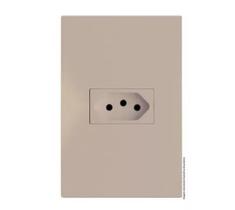 Conjunto 1 tomada 20a 4x2 recta satin areia blux 121673