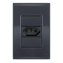 Conjunto 1 Tomada 20A - Tramontina Liz Grafite - Tlg004 Conjunto 1 Tomada 20A - Tramontina Liz Grafite - Tlg004