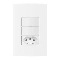 Conjunto 1 tomada 2p t 10a 2 interruptor simples sleek margirius Conjunto 1 tomada 2p t 10a 2 interruptor simples sleek margirius