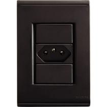 Conjunto 1 Tomada 2p+t 10A Grafite - Tramontina Liz Conjunto 1 Tomada 2p+t 10A Grafite - Tramontina Liz