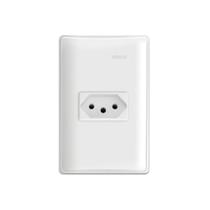 Conjunto 1 Tomada Horizontal 2 Polos + Terra 10a 220v Simon 19 Branco Conjunto 1 Tomada Horizontal 2 Polos + Terra 10a 220v Simon 19 Branco