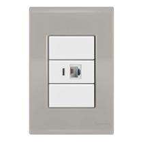 Conjunto 1 Tomada Rede Rj45 - Tramontina Liz Fendi / Branco Conjunto 1 Tomada Rede Rj45 - Tramontina Liz Fendi / Branco