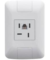 Conjunto 1 Tomada Telefone 4P RJ11 C/ Placa Mod. Aria Cor: Branco 4 x 2 Ref: 57241/018 -TRAMONTINA