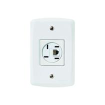 Conjunto 1 Tomada Telefone RJ11 Com Placa Stylus 4 X 2 Branco 2565 Ilumi Conjunto 1 Tomada Telefone RJ11 Com Placa Stylus 4 X 2 Branco 2565 Ilumi