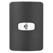 Conjunto 1 Tomada Telefone Rj11 - Gracia Black Maxx / Branco Conjunto 1 Tomada Telefone Rj11 - Gracia Black Maxx / Branco