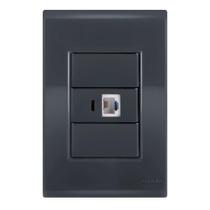 Conjunto 1 Tomada Telefone Rj11 - Tramontina Liz Grafite Conjunto 1 Tomada Telefone Rj11 - Tramontina Liz Grafite