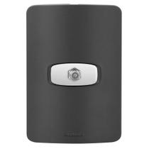 Conjunto 1 Tomada Tv - Gracia Black Maxx / Branco - Gmpb033