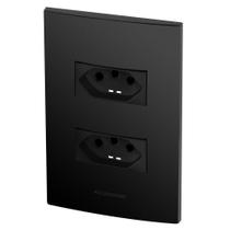 Conjunto 1 Tomadas 10A + 1 Tomada 20A - Inova Preto Fosco