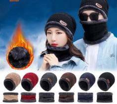 Conjunto 1 Touca + 1 Gola Inverno Neve Adulto