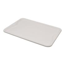 Conjunto 10 Bandejas Plásticas Self-service Refeição 48 X 32,5 X 2 Br-100 Branca - Della Plast