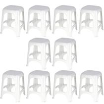 Conjunto 10 Banquetas Niterói Assento em Polipropileno 45cm Branco Tramontina Conjunto 10 Banquetas Niterói Assento em Polipropileno 45cm Branco Tramontina