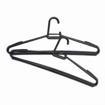 Conjunto 10 Cabides Roupa de Plástico Preto Dora