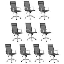 Conjunto 10 Cadeiras de Escritório Presidente Giratória Sevilha Alta Tela Conjunto 10 Cadeiras de Escritório Presidente Giratória Sevilha Alta Tela