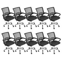 Conjunto 10 Cadeiras Diretor Office Santiago Preta Conjunto 10 Cadeiras Diretor Office Santiago Preta