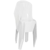 Conjunto 10 Cadeiras Plasticas Bistro Branco Sem Braço Duo