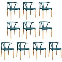 Conjunto 10 Cadeiras Polipropileno Wishbone Yescasa
