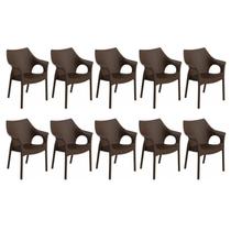 Conjunto 10 Cadeiras Relic Marrom